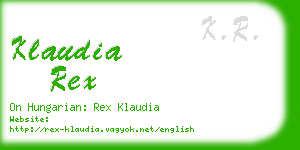 klaudia rex business card